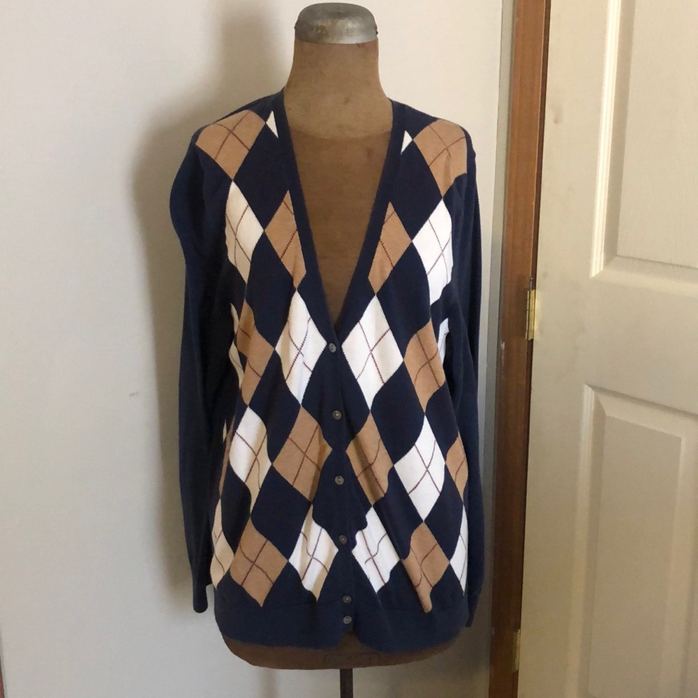 Blue Argyle sweater